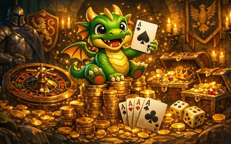 Casinia Casino homepage - tema medievale con castelli e draghi